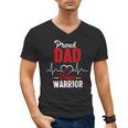 Proud Dad Of a Heart Warrior CHD Awareness Shirt Gift Men's V-Neck T-Shirt