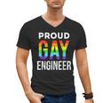 Proud Gay Engineer LGBTQ Rainbow Engineering Graduation Men's V-Neck T-Shirt