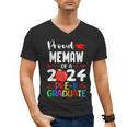 Proud MEMAW Of 2024 Pre-K Graduation Graduate Senior 2024 Men's V-Neck T-Shirt