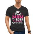 Proud Mom Of 2024 5th Grade Graduate Mother Graduation Men's V-Neck T-Shirt