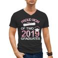 Proud Mom Of Two 2019 Graduates Twin Mama Mother Graduation Men's V-Neck T-Shirt