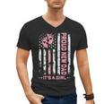 Proud New Dad New Girl Baby First Fathers Day American Flag Men's V-Neck T-Shirt
