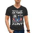 Proud US Air Force Aunt Flag Air Force Graduation Aunt Tee Men's V-Neck T-Shirt