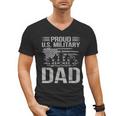 Proud Us Military Dad Father's Day For Dad Grandpa Veteran Men's V-Neck T-Shirt