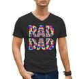 Rad Dad Trippy Hippie Tie-Dye Rainbow 70s Vibes Novelty Men's V-Neck T-Shirt