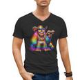 Rainbow Pride Bigfoot Reading Book With Heart Glasses Men's V-Neck T-Shirt Rainbow Pride Bigfoot Reading Book With Heart Glasses Men's V-Neck T-Shirt