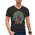 Rainbow Senior 2029 Shirt Class Of 2029 Cute Graduation Men's V-Neck T-Shirt