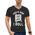 Reader Librarian Library This Is How I Roll Book Cart Meme Men's V-Neck T-Shirt
