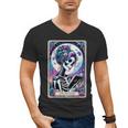 The Reader Tarot Card Reading Skeleton Skull Book Lover Men's V-Neck T-Shirt