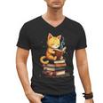 Reading Cat Books Cute Men's V-Neck T-Shirt Reading Cat Books Cute Men's V-Neck T-Shirt
