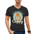 Reading Makes Me Cappy Bookworm Capybara Book Reading Men's V-Neck T-Shirt