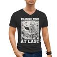 Reading Time At Last Book Lover Introvert Skeleton Reading Men's V-Neck T-Shirt Reading Time At Last Book Lover Introvert Skeleton Reading Men's V-Neck T-Shirt