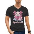 Readsalotl Axolotl Reading Cute Book Lover Bookworm Men's V-Neck T-Shirt