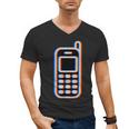 Retro Cell Vintage Mobile Phone 90s Nostalgia Vaporwave Fun Men's V-Neck T-Shirt