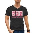 Retro Coquette Bow All Booked For Valentines Book Lover Cute Men's V-Neck T-Shirt