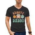 Retro Groovy Daddy Matching Family Birthday Party Men's V-Neck T-Shirt