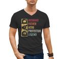 Retro Husband Father Hero Protector Legend Father Day Dad Men's V-Neck T-Shirt Retro Husband Father Hero Protector Legend Father Day Dad Men's V-Neck T-Shirt
