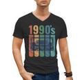 Retro Nineties Style Audio Tape Nostalgia Year 1990 Men's V-Neck T-Shirt