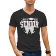 Retro Senior 2027 Girl Coquette Bow Class Of 2027 Graduation Men's V-Neck T-Shirt