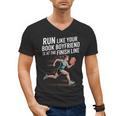 Run Like Your Book Boyfriend Is Waiting Runner Reader Men's V-Neck T-Shirt Run Like Your Book Boyfriend Is Waiting Runner Reader Men's V-Neck T-Shirt