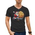Santa Holding Cookie Xmas Baker Introvert Christmas Men's V-Neck T-Shirt
