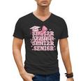 Senior 2026 Class Of 2026 Cute Coquette Pink Bow Graduation Men's V-Neck T-Shirt