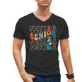 Senior 2026 Class Of 2026 Retro Groovy Graduation Grad Women Men's V-Neck T-Shirt