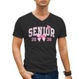 Senior 2026 Coquette Pink Bow Girls Class Of 2026 Graduation Men's V-Neck T-Shirt