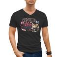 Senior Mom Class Of 2027 Cute Cat Graduation Pink Bows Girls Men's V-Neck T-Shirt