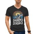 I Like Sharks & Maybe Like 3 People Humor Introverts Summer Men's V-Neck T-Shirt I Like Sharks & Maybe Like 3 People Humor Introverts Summer Men's V-Neck T-Shirt