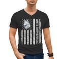 Shepherd Dad USA Flag White German Shepherd Men's V-Neck T-Shirt