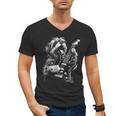 Shih Tzu Dog Playing Electric Guitar Rock Dog Dad Men Women Kids Men's V-Neck T-Shirt