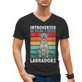 Silver Labrador Retriever Introvert Silver Lab Men's V-Neck T-Shirt Silver Labrador Retriever Introvert Silver Lab Men's V-Neck T-Shirt