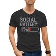 Social Battery 1 Percent Introvert Mood Minimalist Men's V-Neck T-Shirt Social Battery 1 Percent Introvert Mood Minimalist Men's V-Neck T-Shirt