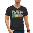 Social Battery Low Energy Antisocial Introvert Men's V-Neck T-Shirt
