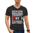 Socializing Drains My Battery Introvert Men's V-Neck T-Shirt