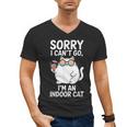 Sorry I Can’t Go I’m An Indoor Cat Introvert Cat Men's V-Neck T-Shirt Sorry I Can’t Go I’m An Indoor Cat Introvert Cat Men's V-Neck T-Shirt