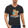 Squirrel Reading Book Glasses Bookworm Librarian Men's V-Neck T-Shirt