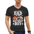 All Star Dad Of The Birthday Boy Basketball Soccer Sport Men's V-Neck T-Shirt