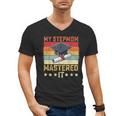My Stepmom Mastered It Master's Degree Graduation Vintage Men's V-Neck T-Shirt
