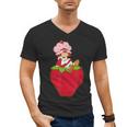 Strawberry Shortcake Sitting On Strawberry Retro Nostalgia Men's V-Neck T-Shirt
