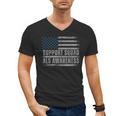 Support ALS Awareness Month USA American Flag Men Dad Men's V-Neck T-Shirt Support ALS Awareness Month USA American Flag Men Dad Men's V-Neck T-Shirt