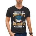 i Survived My Daughters Bachelor's Degree Graduation Gifts Men's V-Neck T-Shirt