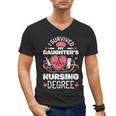 I Survived My Daughter's Nursing Degree School Graduation Men's V-Neck T-Shirt