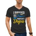 i Survived My Fiance's Masters Degree Graduation Gifts Men's V-Neck T-Shirt