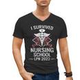 I Survived Nursing School LPN Class Of 2023 Nurse Graduation Men's V-Neck T-Shirt