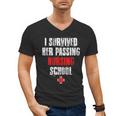 I Survived Her Passing Nursing School Graduation Men's V-Neck T-Shirt