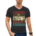 i Survived My Wife Bachelor's Degree Wife Graduation Men's V-Neck T-Shirt