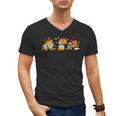 Turkey Reading Books Fall Thanksgiving Teacher Book Lovers Men's V-Neck T-Shirt