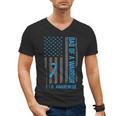 Type 1 Diabetes Awareness T1D Dad Of Warrior Type 1 Diabetic Men's V-Neck T-Shirt